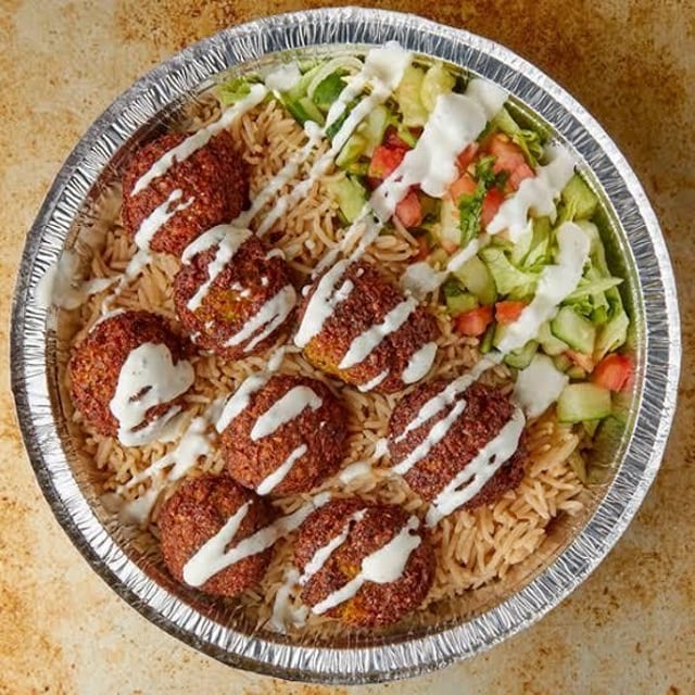 Falafel Over Rice.